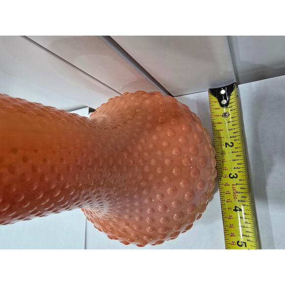 Vintage Footed Peach-Swirl Hobnail Glass Pitcher - Large Decorative Collectible - Picture 4 of 13